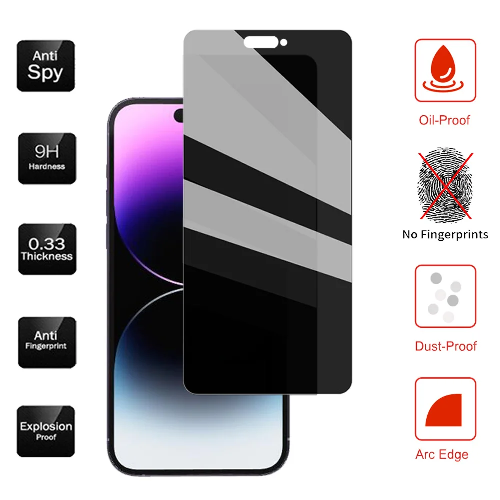 Anti Privacy Tempered Glass For iPhone 15 14 13 12 Pro Max Anti-Peep Screen Protector iphone i14 pro max Anti-Spy Front Glass ihone 14 Plus aphone14 ProMax Peep-Proof Protective Film Apple 14 Pro Camera Film 