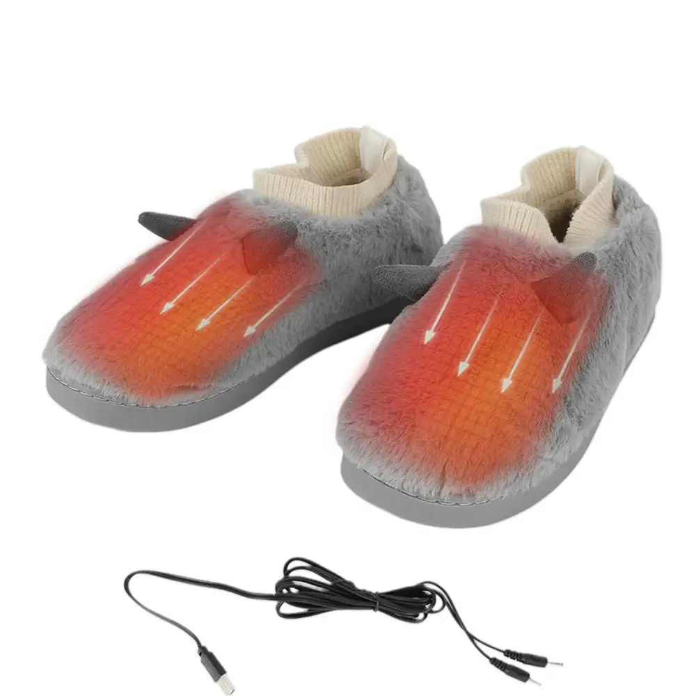 Electric Heating Shoes Plush Electric Heated Foot Warmer Electric Foot Warmer for Microwavable Slippers Heated Shoes and Boots