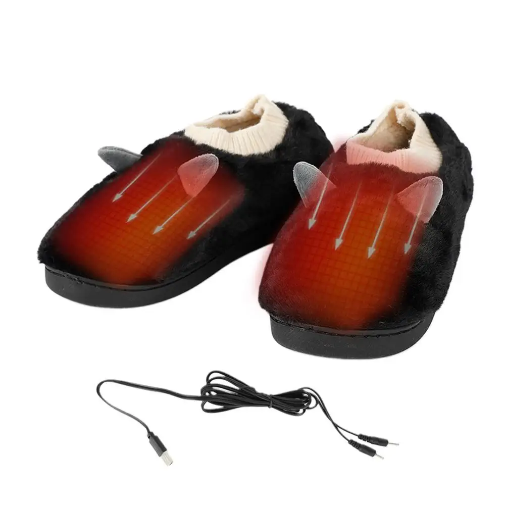 Electric Heating Shoes Plush Electric Heated Foot Warmer Electric Foot Warmer for Microwavable Slippers Heated Shoes and Boots