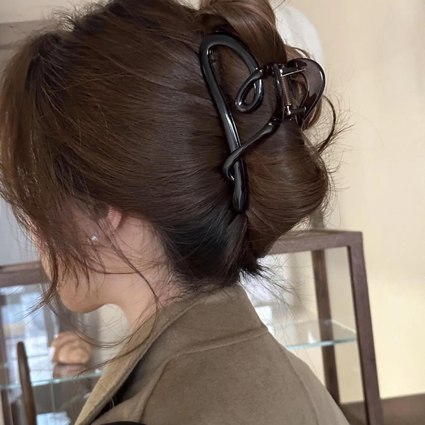 Korean Matte Heart Hair Claw Clip for Women 