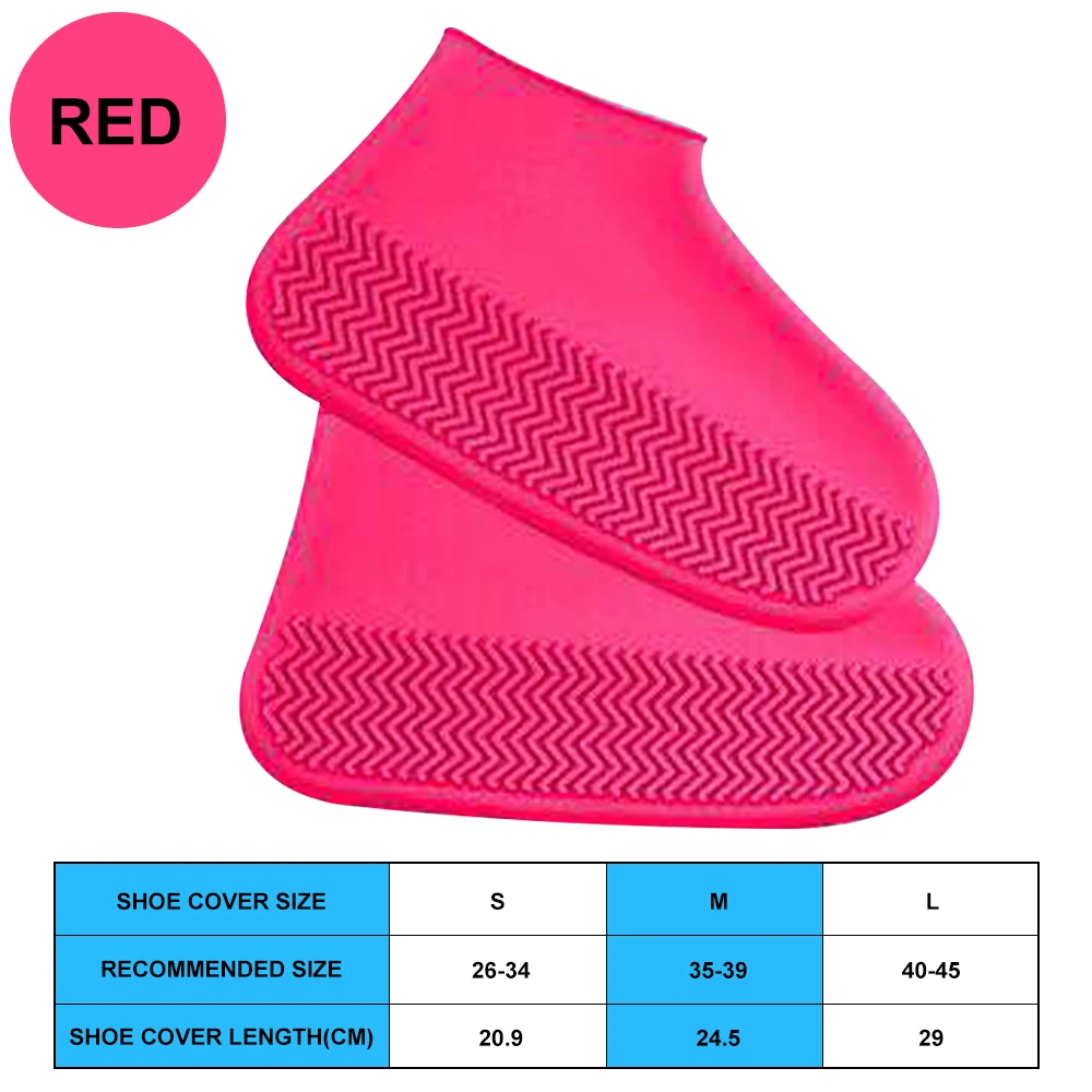 1 Pair Waterproof Non-slip Silicone Shoe High Elastic Wear-resistant Unisex Rain Boots for Outdoor Rainy Day Reusable Shoe Cover