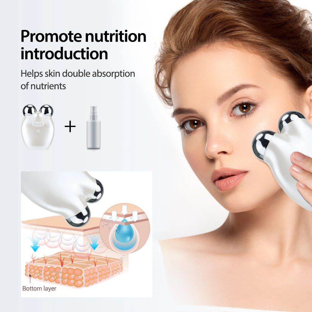 3D Microcurrent Face Roller: Skin Rejuvenation & Lifting Massager 