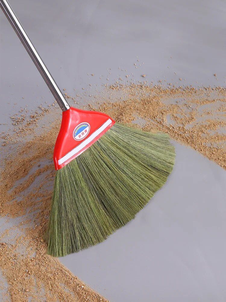 Eco-Friendly Soft Hair Hand Broom - Natural Miscanthus Weave with Stainless Steel Handle 