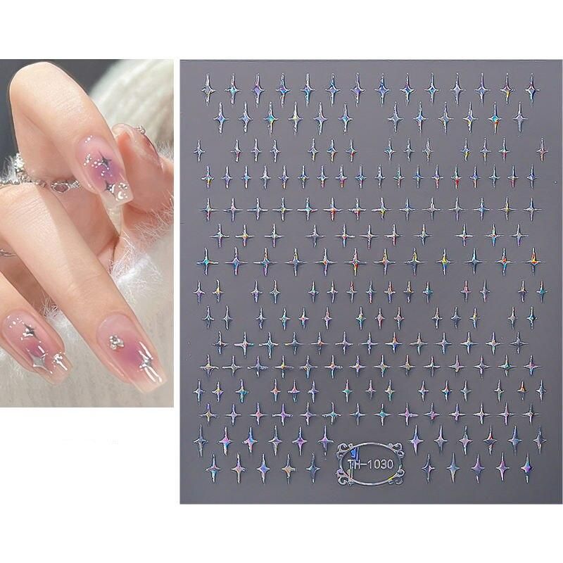 Glittering Sakura Nail Art Stickers Type: Sparkles 