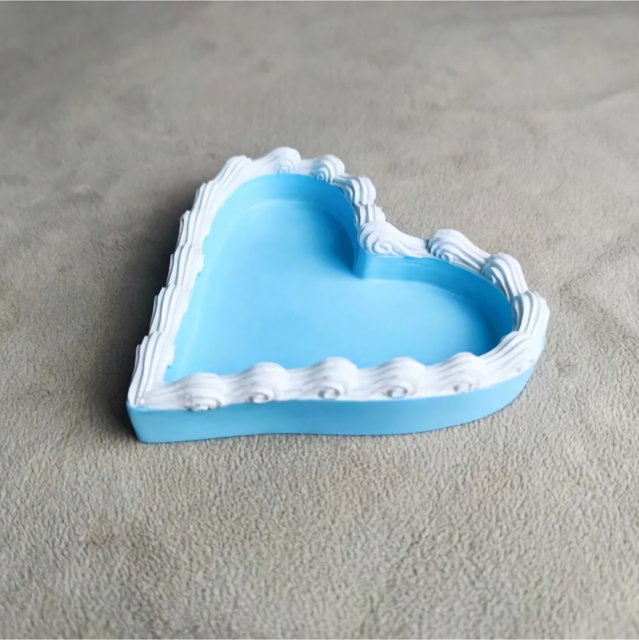 Heart-Shaped Resin Jewelry Organizer Tray for Rings, Necklaces, and Bracelets 