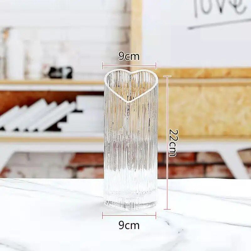 Modern Heart-Shaped Glass Vase 